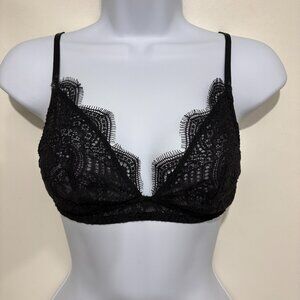 Victoria's Secret S Black Lace Sheer Lightweight Bralette Bra